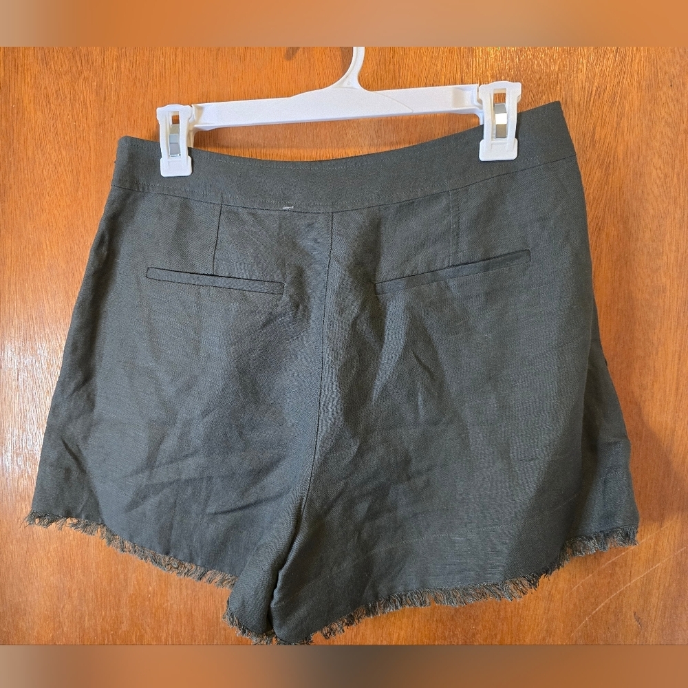Jonathan Simkhai Dax Fringe Trim Shorts Army Green NWT Medium - Picture 2 of 6